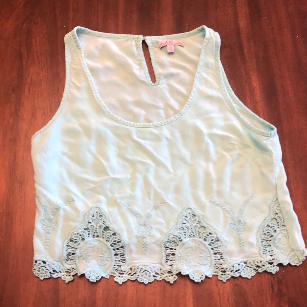 EUC Charlotte Russe turquoise Small crop tank top